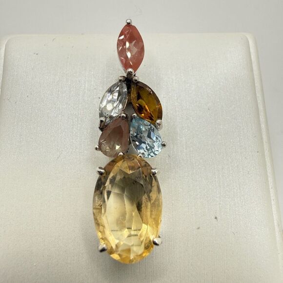 NWOT Multi-gemstone pendant in solid sterling silver! One of a kind! - Picture 4 of 9